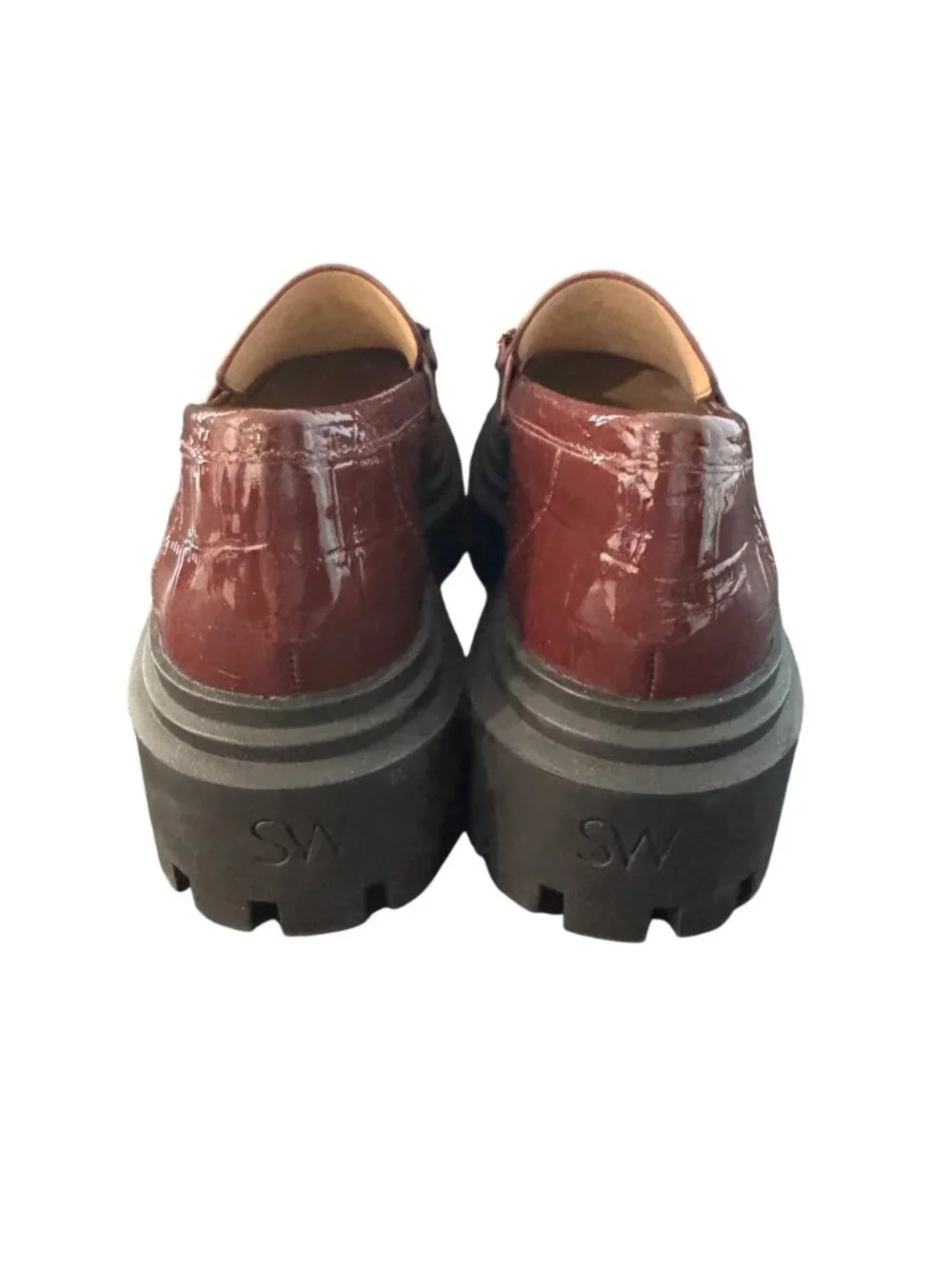 Stuart Weitzman Owen Buckle Ultra Lug Loafer Women's Burgundy Shoe 5.5B NWOB